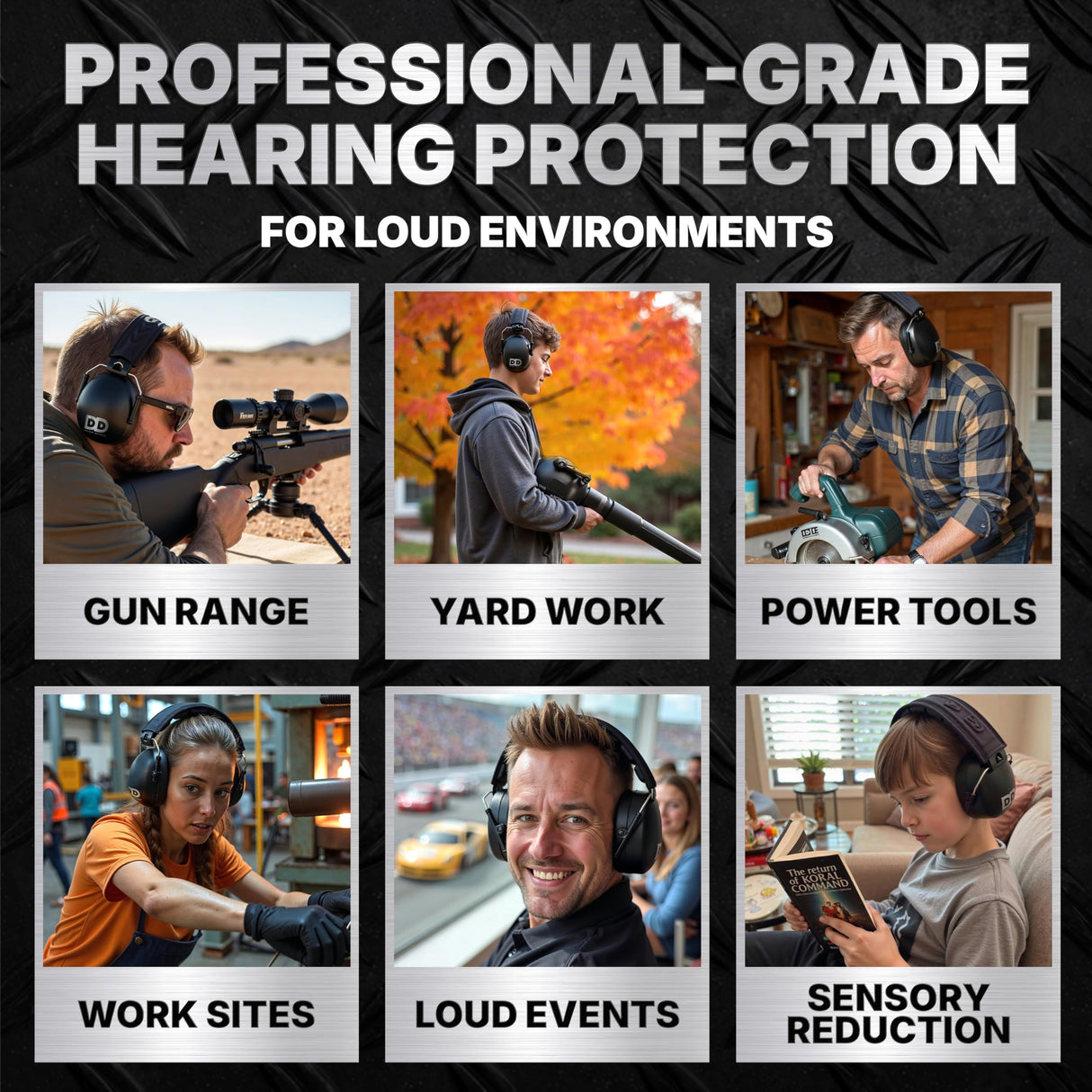 DECIBEL DEFENSE Professional Safety Ear Muffs 37dB NRR - The HIGHEST Rated & MOST COMFORTABLE Ear Protection For Shooting & Industrial Use - THE BEST HEARING PROTECTION GUARANTEED! (GREEN)