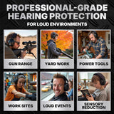 DECIBEL DEFENSE Professional Safety Ear Muffs 37dB NRR - The HIGHEST Rated & MOST COMFORTABLE Ear Protection For Shooting & Industrial Use - THE BEST HEARING PROTECTION GUARANTEED! (GREEN)