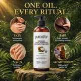 PURA D'OR USDA ORGANIC Fractionated Coconut Oil: Hair, Face 16oz