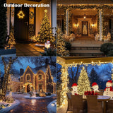 ZELUXDOT Fairy Lights Plug in,200FT 600LEDs Waterproof Led String Lights,8 Modes Remote Twinkle Light for Outdoor Indoor Christmas Wedding Birthday Garden Party Decorations,Silver Wire,Warm White