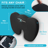 Xtreme Comforts Seat Cushion, Office Chair Cushions - Pack of 1 Padded Foam Cushion w/Handle for Desk, Wheelchair & Car Use - Back Support Pillow for Chair ﻿- Travel Bag Included