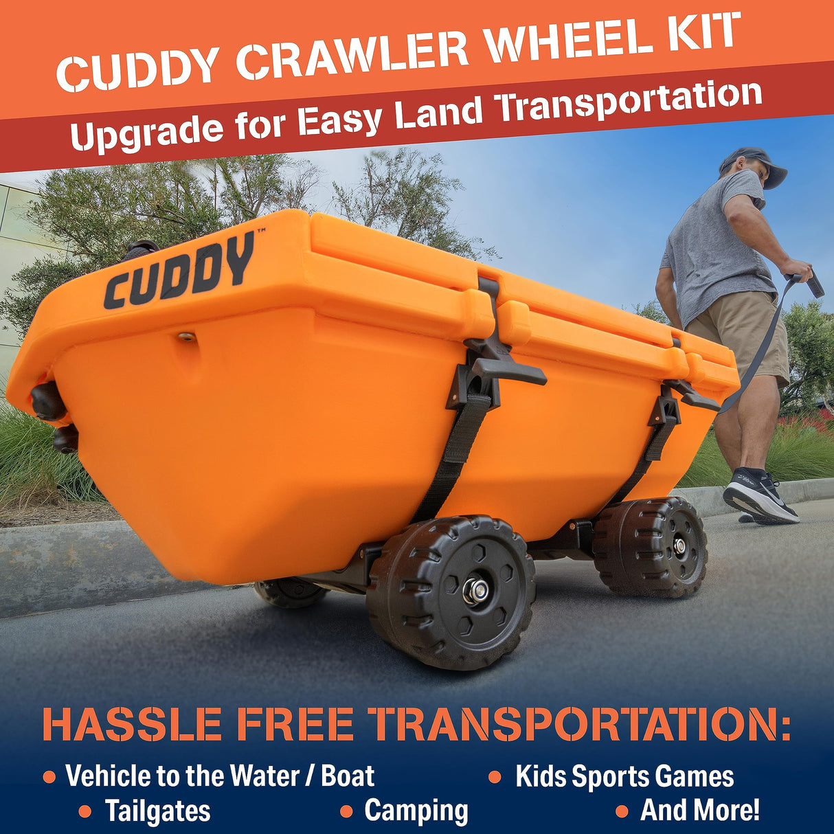 CUDDY Crawler Wheel Conversion Set - Cooler Wheel Kit for CUDDY Coolers
