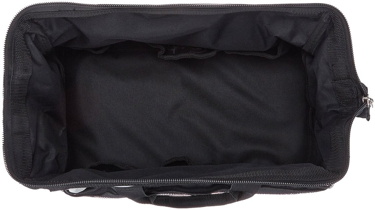 Amazon Basics Durable Wear-Resistant Tool Storage Bag with Adjustable Shoulder Strap,Portable Tool Organizer,16 in,Black & Grey,(Pack of 8)