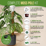 Organo Republic Moss Pole Monstera Plant Support Stakes - 2x26.4 or 48.7" Unique Self-Watering, Extendable Coco Coir Pole for Climbing Plant Supports for Potted Plants Indoor, Totem Pole for Pothos