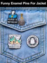 Funny Enamel Pins for Adults – Metal Humorous Sarcastic Pins for Backpacks, Jackets & Hats – Gift for Coworkers & Friends (Funny)