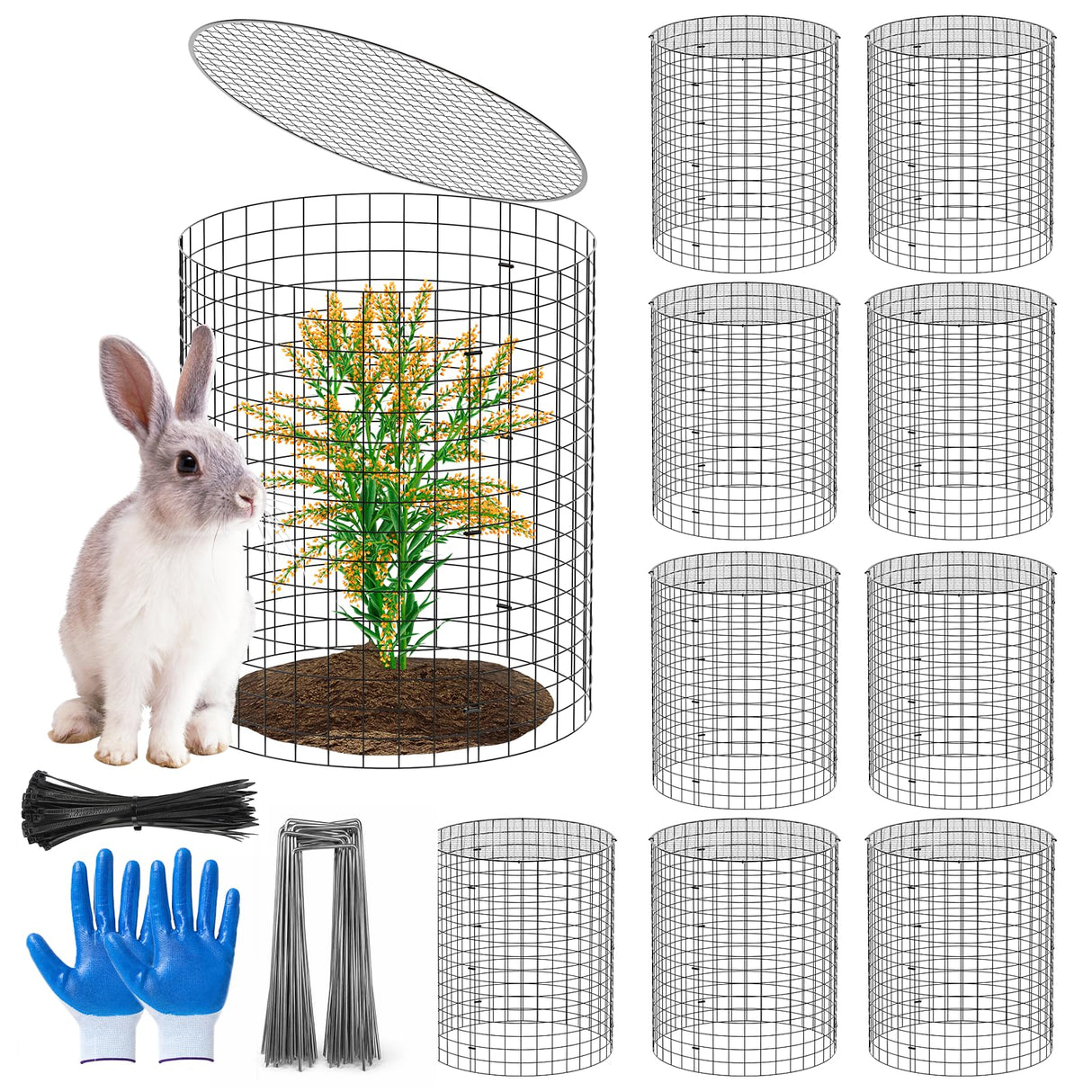 SPECILITE 10 Pack Plant Protector from Animals, 14"x16" Pre-Bent Wire Mesh