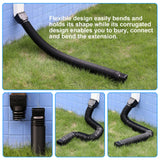 plusgutter 16.5ft Long Gutter Downspout Extensions Flexible, 4" Diameter Drain Downspout Extender, Down Spout Drain Extender for Rainwater Drainage, Extendable from 3.4ft to 16.5ft(1Pack Black)
