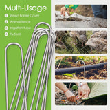 FAAYUCK 12 Inch Landscape Staples, 12/25/50/100 Pack Galvanized Garden Stakes, Heavy Duty 8 Gauge U-Shaped Ground Stakes for Weed Barrier Fabric, Irrigation Tubing, Fence, Outdoor Decorations