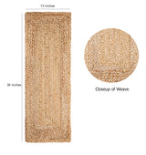 COTTON CRAFT Jute Braided Table Runner - 13x36 inches Natural Table Runner