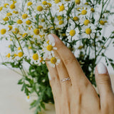 MILACOLATO 925 Sterling Silver Rings for Women Dainty CZ Daisy Flower Ring
