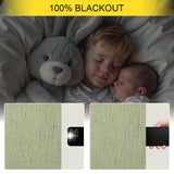 Sage Green Boho Blackout Curtains for Bedroom Window 84 Inch Length 2 Panels Set Linen Textured Thermal Insulated Dark Out Room Darkening Light Sage Curtain Drapes for Living Room 52x84 Long Christmas