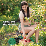 Pure Garden Rolling Garden Seat with Wheels and Tool Tray, Black/Green
