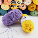 QKHEE Yarn for Crocheting and Knitting 12 * 1.76 Oz (50G) /195yd,Fine/Fingering Weight (1),Cotton 60% Acrylic40%,Soft Yarn kit for Making Granny Squares and amigurumi (Christmas Color)