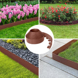4-Inch x 100 FT Landscape Edging Border with 150 Stakes, Plastic Garden Edging Border Kit, Flexible No Dig Lawn Edging Border for Garden Flower Beds Yard Pathway Paver (Brown)