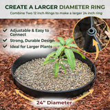 12 Inch Wrap-Around Adjustable Planting Grow Rings | 3 Pack | Brown | Install Around Existing Plants | Square Foot Gardening | Trimmer Protection and Mulch Barrier | Heavy Duty | Made in USA