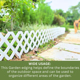 LaLaGreen Garden Edging Border (23x8.5in, 10 Pack) White Plastic Fence