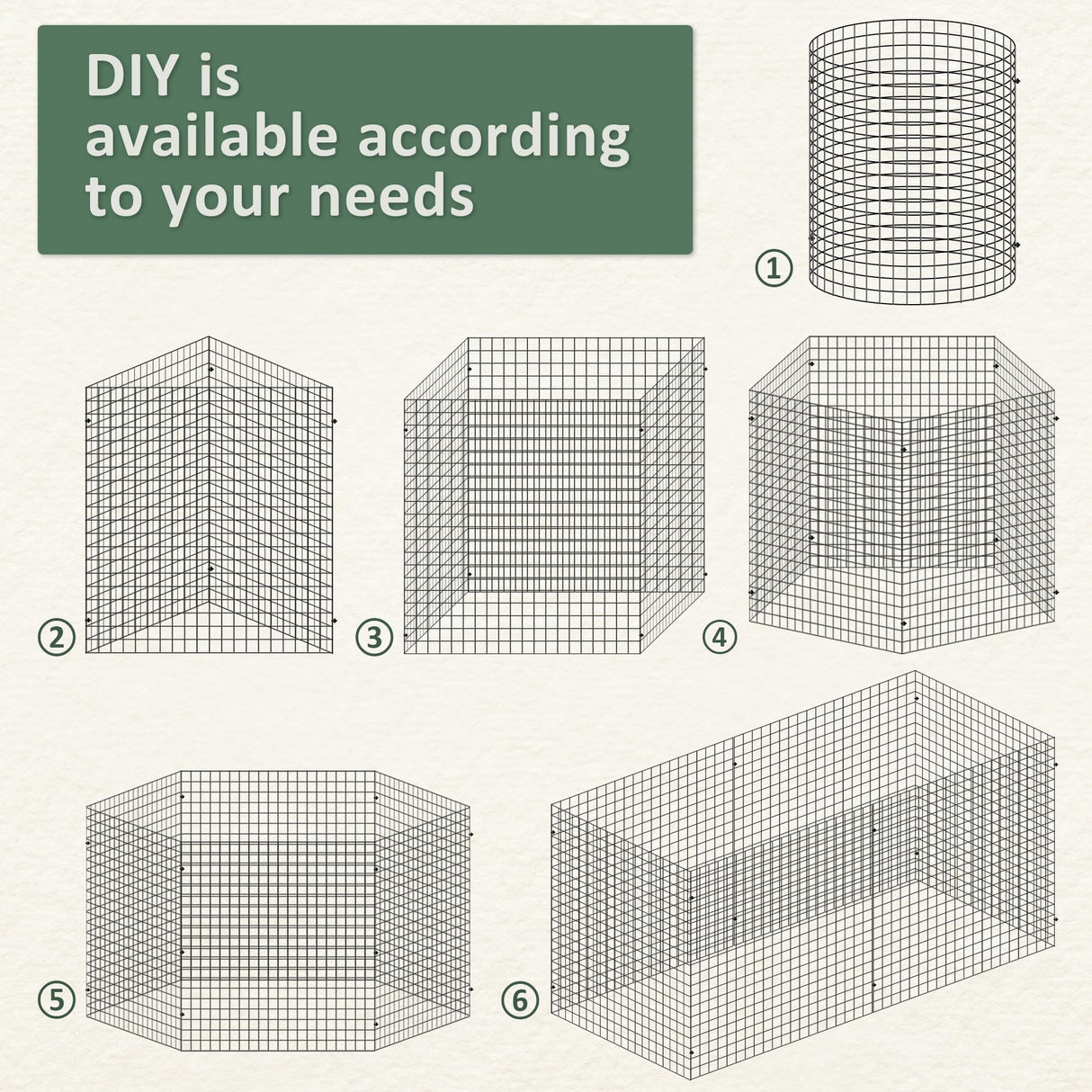 Warmfarm 12 Pics DIY Metal Plant Protectors from Deer, Garden Fencing Animal Barrier Size 11.8 * 11.8 inches, Mesh Plant Cage Chicken Wire Cloche for Plants with Stakes and Nylon Cables (12 Pcs)