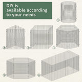 Warmfarm 12 Pics DIY Metal Plant Protectors from Deer, Garden Fencing Animal Barrier Size 11.8 * 11.8 inches, Mesh Plant Cage Chicken Wire Cloche for Plants with Stakes and Nylon Cables (12 Pcs)