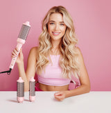 Farery PRO 3-in-1 Thermal Brush Set - Adjustable Temperature, Detachable Curling Brush Heads (1.25", 1.5", 1.77"), Dual MCH, 20s Fast Heating for Quick Volume & Effortless Curls, Rose Pink