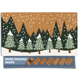 Barnyard Designs Natural Coco Coir Christmas Doormat - Large Cute Non-Slip Heavy Duty Backing Door Mat for Outside Entrance or Porch Entry, Brown (17x30, Winter Snow Forest)