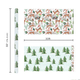 BIOBROWN Reversible Christmas Wrapping Paper - Jumbo Roll - 30 Inch X 33 Feet (82.5 sq. ft. ttl.) - Doe Floral Design Perfect for Xmas, Party, Holiday Gift Wrap