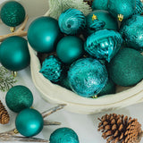 KI Store Dark Teal Christmas Balls 20pcs 3.15-Inch Christmas Tree Decoration Ornaments for Xmas Tree Holiday Wreath Garland Decor Ornaments Hooks Included