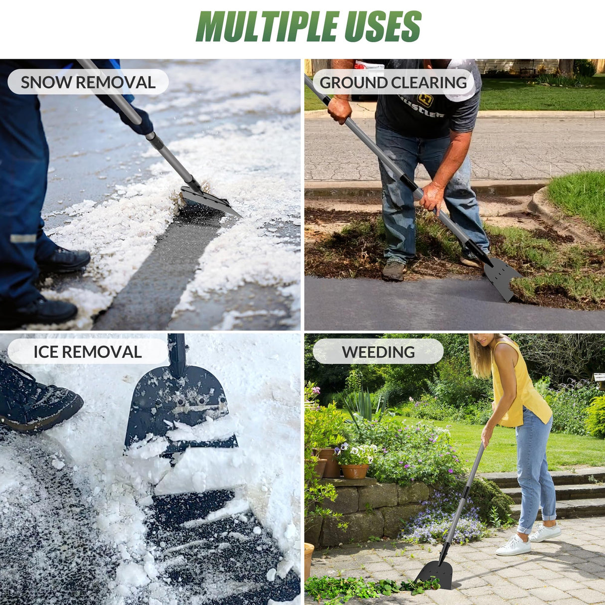 Walensee Floor Scraper, Long Handle Flat Shovel for Weeding and Lawn Edging
