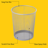 Rubbermaid Commercial Products Concept Collection Mesh Metal Trash Can 5-Gallon Fits Under Desk Silver Wastebasket for School/Office/Home/Bathroom