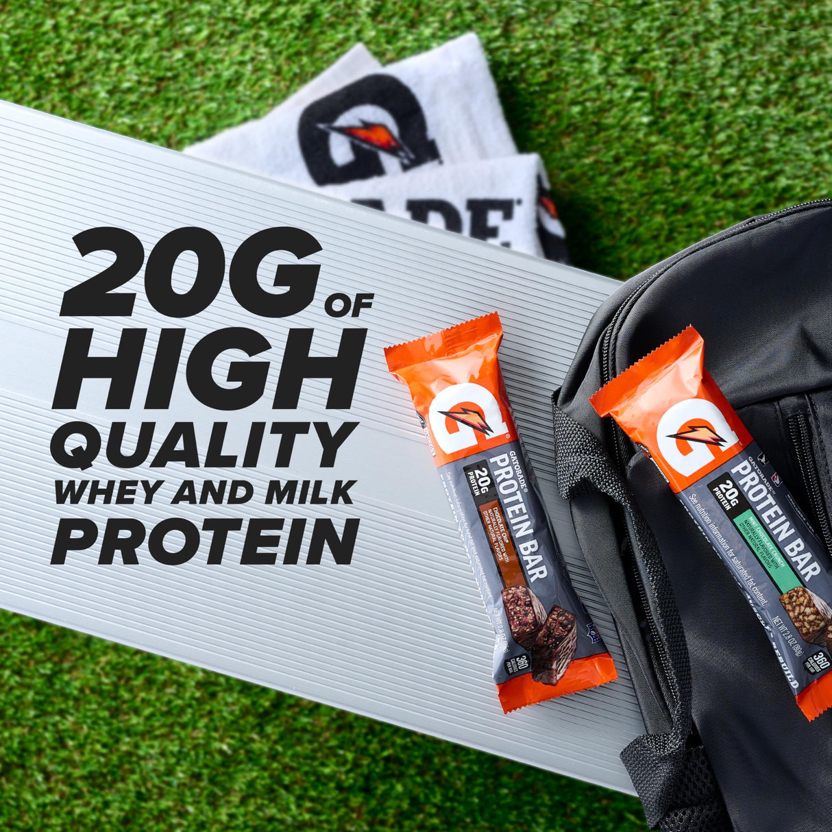 Gatorade Whey Protein Bars, Chocolate Pretzel, 2.8 oz bars (Pack of 12, 20g of protein per bar)