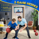 Indoor Basketball Hoop with Auto Scoring, Lights & Balls for Kids Ages 5-12