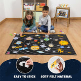 BONNYCO Solar System for Kids with 61 Felt Planet Figures, Montessori Toys