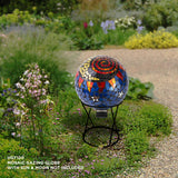 Alpine Corporation 11 Inch Tall Indoor Outdoor Gazing Globe Metal Display Stand, Black