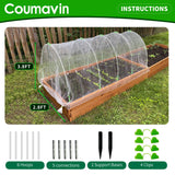 8FT Rust-Free Fiberglass Garden Hoops -72 PCS DIY Grow Tunnel Kit for Raised Beds, Row Cover Support with Connectors/Clips, Sun Shade &Year-Round Plant Protection, White