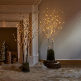 LITBLOOM Lighted Brown Willow Branches 32IN 100 LED with Timer Battery Operated, Tree Branch with Warm White Lights for Holiday Christmas Decoration Indoor Outdoor Use