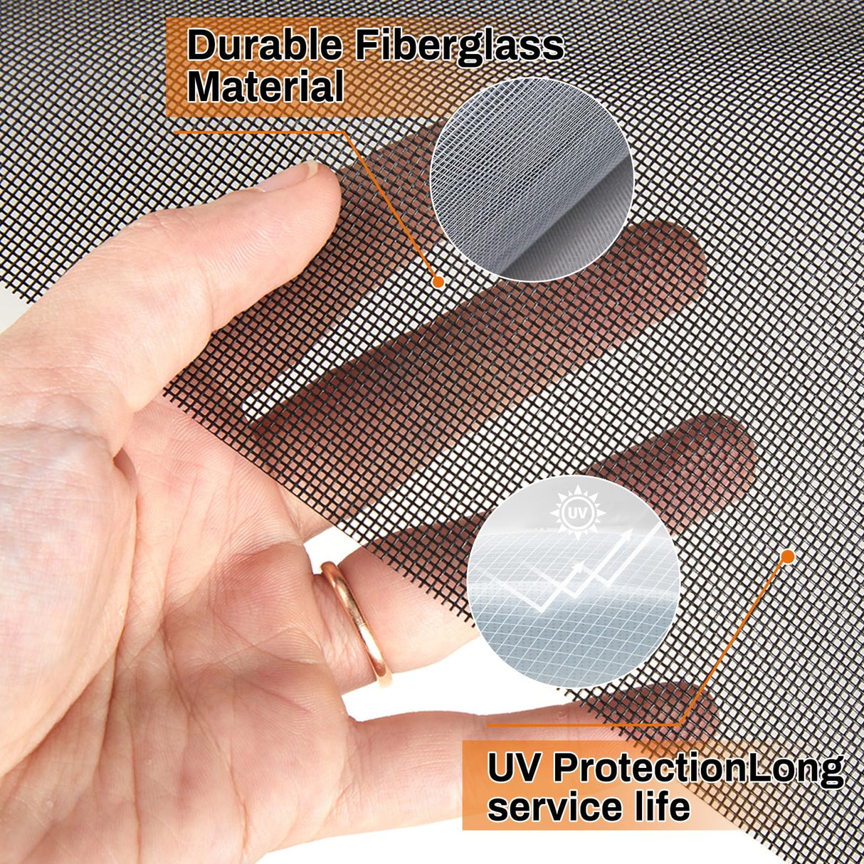 Window Screen Replacement Kit Width:36in Length:158 Fiberglass|Includes Full Set of Tools | Suitable for Windows, Screen Doors, and Courtyards | UV Resistant and Durable | Easy to Install