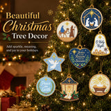 JOPHMO 16 Pcs Christmas Diamond Art Ornaments Kit - Nativity Scene