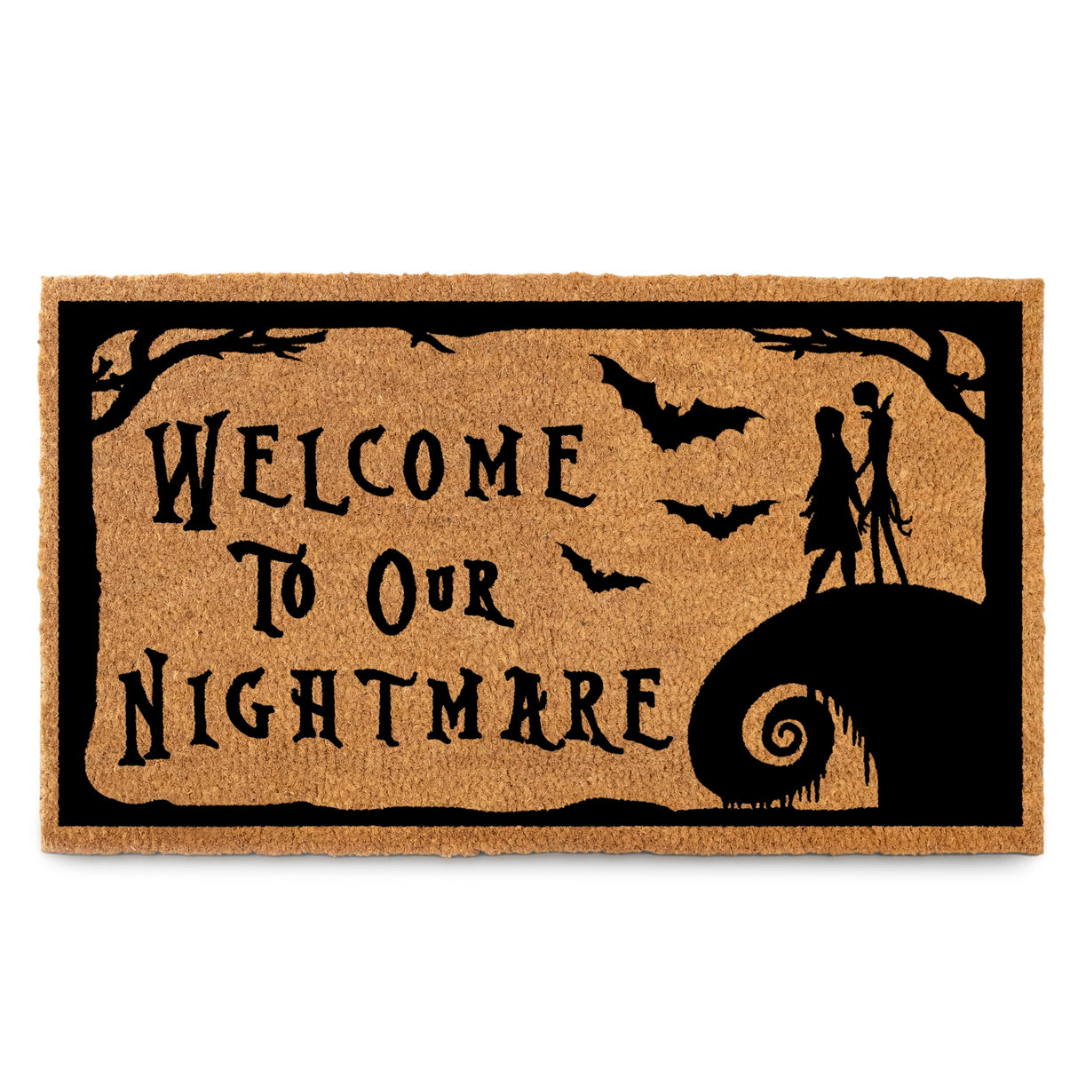 Nightmare Christmas Door Mat 30x17 Inch, Jack Door Mat for Covered Outdoor Area, Nightmare Christmas Doormat, Welcome Mat w/Non-Slip Backing