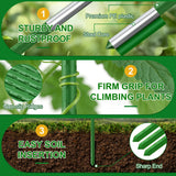 WAENLIR Garden Stakes16 Inch 48 Pack, Tomato cage DIY 4ft 5ft 6ft 7ft 8ft Plant Support Stakes with Connectors and Clips, Plastic Coated Metal Sticks for Tomato Indoor Outdoor