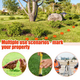 Nuanchu 50 Pcs 5 Inch Low Profile Survey Markers Hi-vis Line Yard Property Marker Survey Stakes for Patios, Lawn Edges, Gardens, Paver Landscape Fabric Tarps Weed Barriers (Orange,5 x 1.5 Inches)