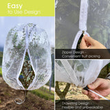 Fruit Tree Netting, RIFNY 3.9 X 3.3 FT Blueberry Bush Netting Cover with Zipper Drawstring, Outdoor Mosquito Net Garden Netting Cover Protector Plant from Birds Cicadas Animals Insect (4 PCS, White)