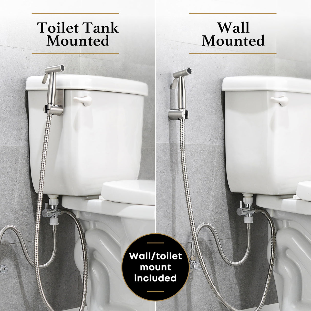 Purrfectzone Bidet Sprayer for Toilet, Handheld Sprayer Kit, Cloth Diaper Sprayer Set - Easy to Install - Stainless Steel