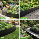 15 Panels Metal Landscape Edging, 6.2in (H) x 20 ft (L)–No Dig Garden Edging with 16 Stakes, Modular Adjustable 0-270°for Tree Rings & Yard Pathways, Anti-Rust Metal Garden Border(Black)
