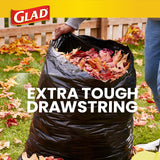 Glad Extra Large Drawstring Lawn and Leaf Bags, 39 Gallon, 30 Count