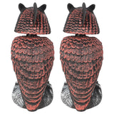 Hausse 2 Pack Fake Owl Decoys to Scare Birds Away, Rotating Head Plastic Owl Bird Deterrents, 10.6 Inch Height Bird Scarecrow Nature Enemy Horned Pest Repellent for Outdoor Garden Yard