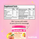 BelliWelli Fiber Supplement for Women & Men – Premium Daily Fiber Powder from Organic Acacia with Added Collagen, Electrolytes & Probiotics – No Bloat, Constipation & Gut Health Support (Peach Mango)