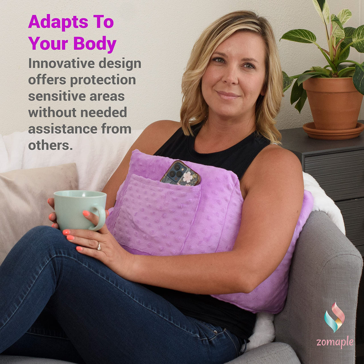 Zomaple Mastectomy Pillow - Post Surgery Pillow, Mastectomy Recovery Must Haves, Breast for After Heart Surgery, Reduction & Augmentation Patients Sleeping, Recovery Seatbelt Protection-Surgery Gift