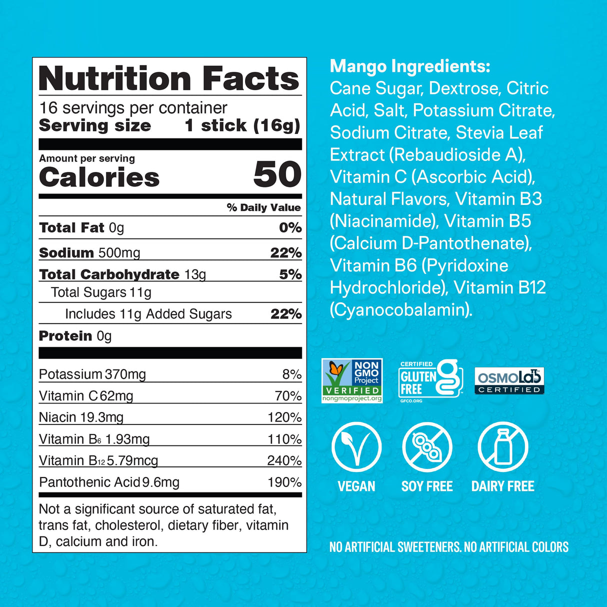 Liquid I.V.® Hydration Multiplier - Mango | Electrolyte Powder Drink Mix | 1 Pack (16 Servings)