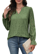 Business Casual Outfits for Women 2025 Long Sleeve Tops Womens Shirts Dressy Blouses for Women Business Casual Green Christmas XL
