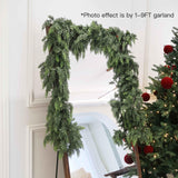 9FT Christmas Cedar Garland Artificial Real Touch Thickness Realistic Greenery Pine Garland for Mantle Fireplace Outdoor Indoor Christmas Decorations