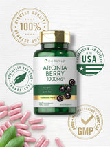 Carlyle Aronia Berry Capsules 1000mg | 180 Pills | Chokeberry Extract | Non-GMO & Gluten Free Supplement